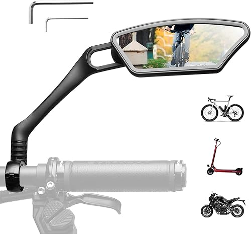 ROCKBROS Fahrradspiegel Rückspiegel HD Edelstahl Spiegel Generation Spiegelfläche Fahrrad Spiegel für Lenker 21-26mm, 360 ° Verstellbarer Universal Sicherer Rückspiegel für Mountainbike, Rennräder
