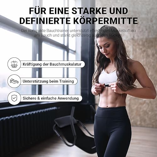 MSPORTS AB Roller - Bauchtrainer | Premium Bauchroller mit Kopfstütze & Matte - klappbar - platzsparend | für Bauchmuskel Training & Fitness