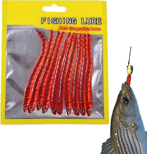 Yaztauho Forellenwurmköder, Weichköder-Angelwurm | Weichköder | Realistischer Regenwurm-Köder zum auf Barsch, Lachs, Süßwasser