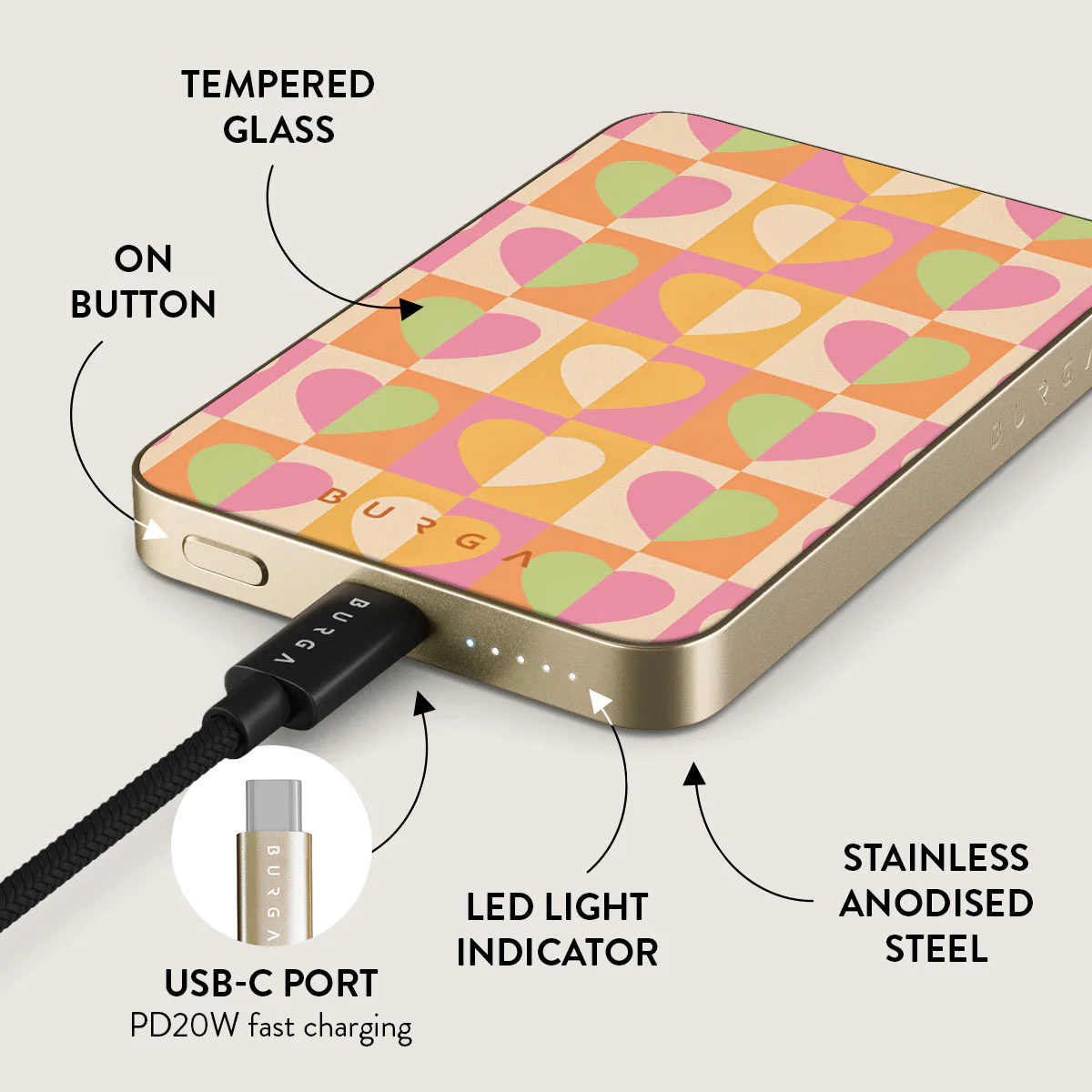 Summer Love - Heart Magnetic Power Bank