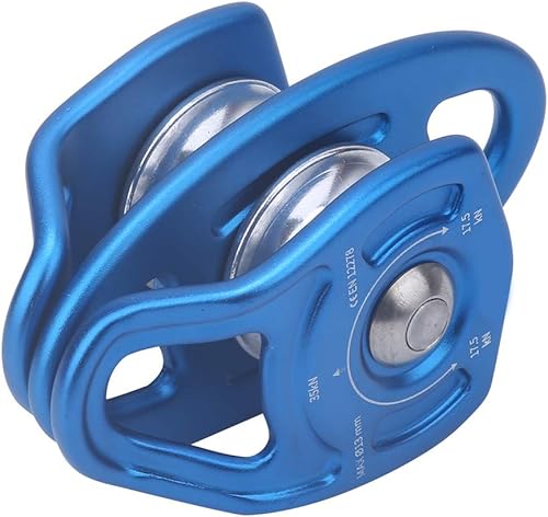 Doppelte Umlenkrolle aus Metall, seitlich schwingende doppelte Umlenkrolle Professionelles Design, gleichmäßige Kraft mit glatter Oberfläche und stark für den Transport beim Klettern und
