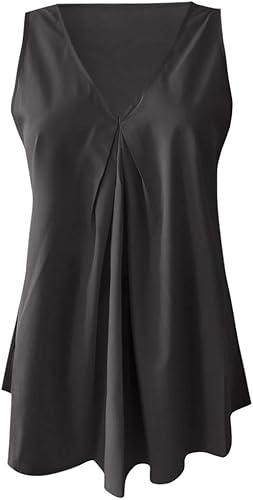 HOOUDO Tops Damen Tank Top Mit Stehkragen Damentop Ärmellos Blusentops Elegant Sommeroberteil Leicht Body Bluse Ausschnitt Party Ärmellose Weste Baumwolle T Shirt A Linie Aermellos Tshirt Bunt