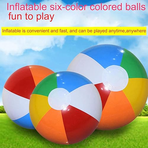 HREDZEO Aufblasbare Wasserbälle,4 Pcs Strandball Wasserball Rainbow Beach Balls Badeball Schwimmball für Sommeraktivitäten im Freien