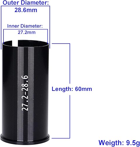 FLYAMAPIRIT Fahrrad Sattelstütze Adapter Fahrradsattelstützenrohr Reduzierhülse Shim (27.2mm-28.6mm)