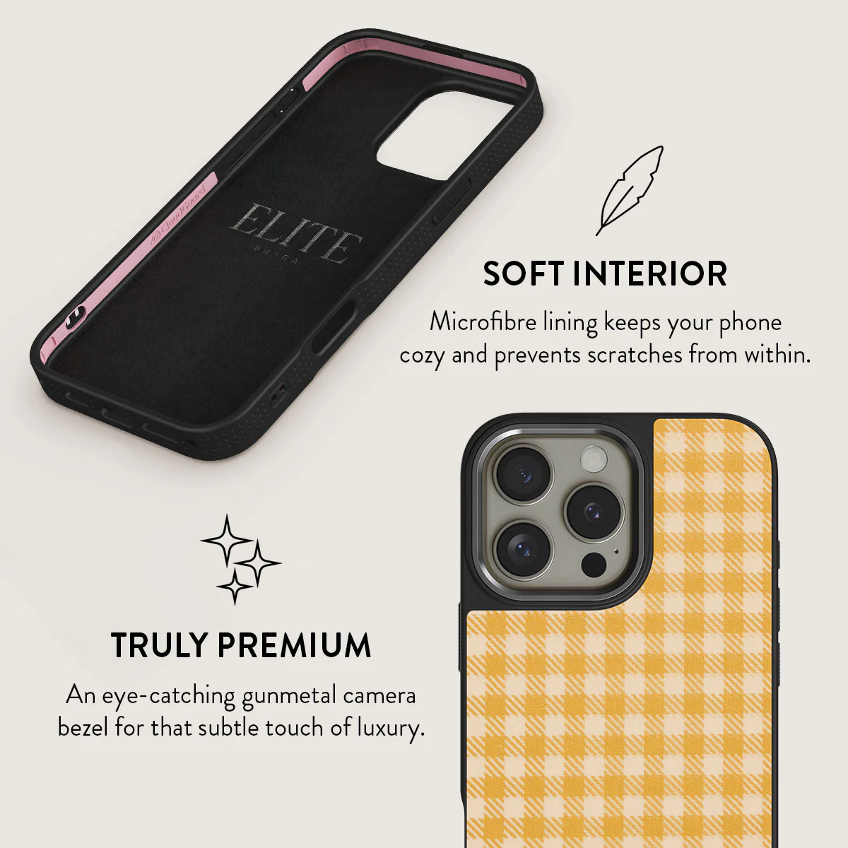 Tuscan Sun - Yellow Plaid iPhone 16 Pro Max Case