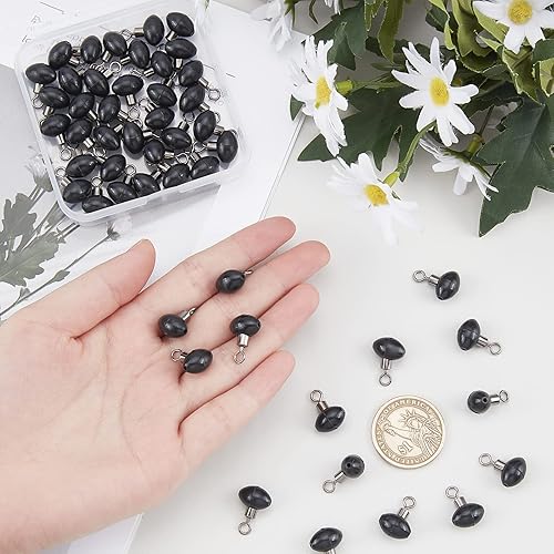 SUPERFINDINGS 50 Stück Angelrollen Swivel Slider Bead 16x12mm Fisch Pulley Schnurverbinder Angelgerät Schnurverbinder Angelgerät Running Slider Bead Swivel