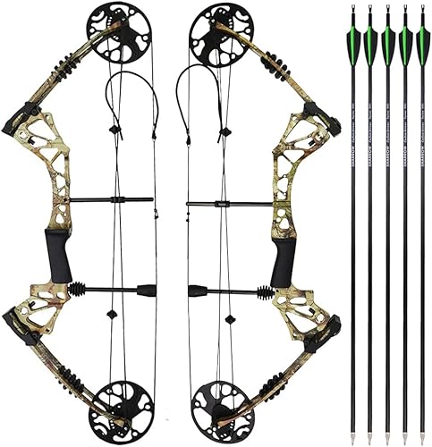 AMEYXGS Bogenschießen Compoundbogen Set 15lbs-70lbs Jagdbogen mit Carbonpfeile 320 fps Sportbogen Bogen für Erwachsene Rechtshänder