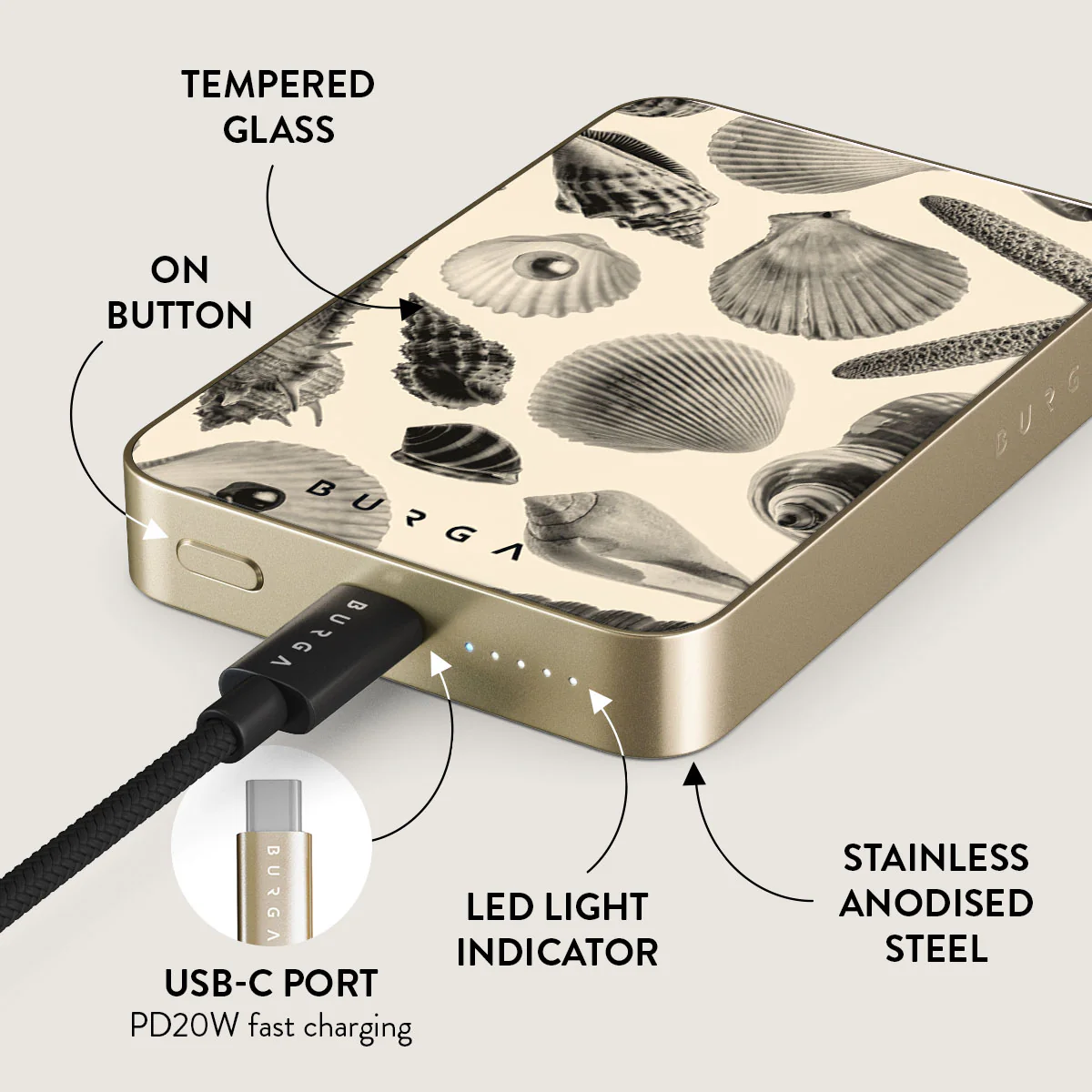 Shell Mosaic - Magnetic Power Bank