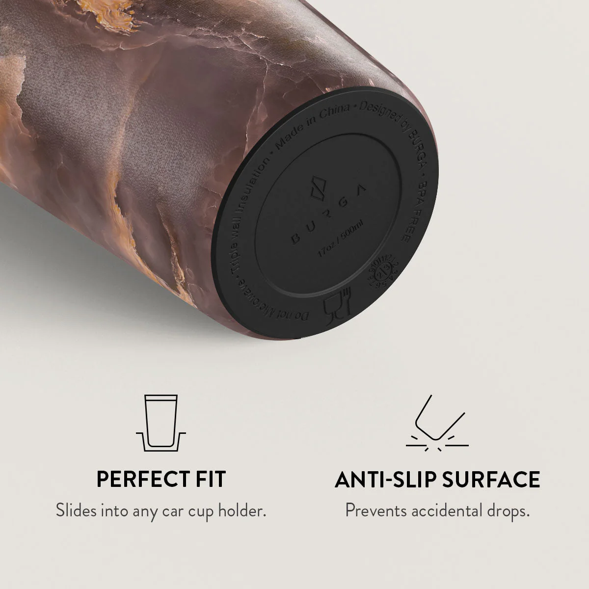 Fire Wood - Brown Marble Travel Mug