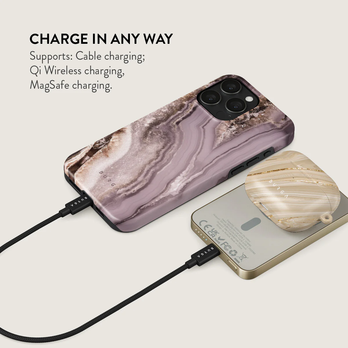 Golden Taupe - Fashion Magnetic Power Bank