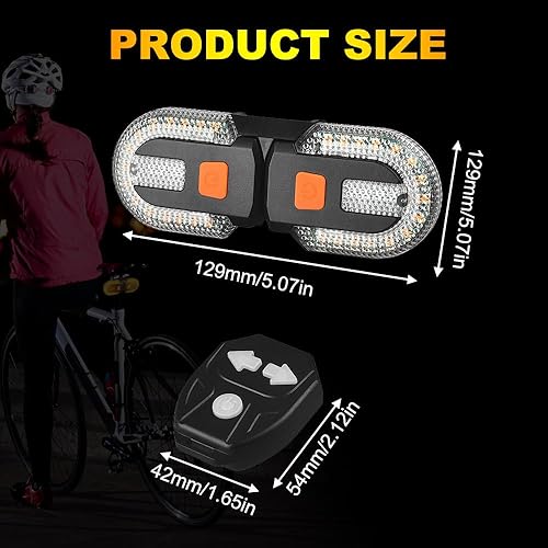 WDKXCN Fahrrad Blinker, Zwei-Lampen-Split Blinker Fahrrad mit Fernbedienung, USB Wiederaufladbares Blinker E Scooter, 5 Modi Wasserdicht E Scooter Blinker Rücklichter für Ebike und Motorrad
