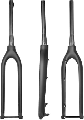HESHUYAN Fahrrad Gabel 27.5er 29er Carbon Mountainbike Gabel 650B MTB Carbon Gabeln 15x 100mm Steckachse Verjüngt Starre Gabel Fahrrad Zubehör Fahrradgabeln(27.5er Black Matte)