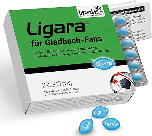 LIGARA® - Lustpillen für Gladbach-Fans mit eingeschränkter Fußball-Libido | Pfefferminz-Pillen | Steigern die Lust am Fußball | Für Gladbach-Fans nach Niederlagen | by Ligakakao.de