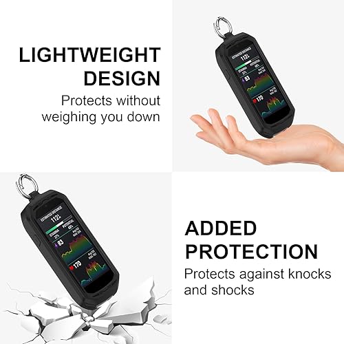 Haofun Hülle für Garmin Edge 1050 Silikonhülle, All-Inclusive Stoßfester Schutz mit Schlüsselring, Silikon Schutzhülle Skin - GPS Bike Zubehör für Garmin Edge 1050 Schutzhülle(Schwarz)
