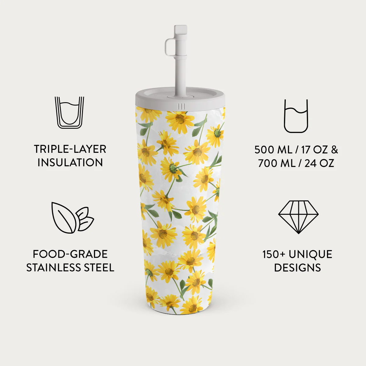 Summer Scent - Yellow Flower Travel Mug