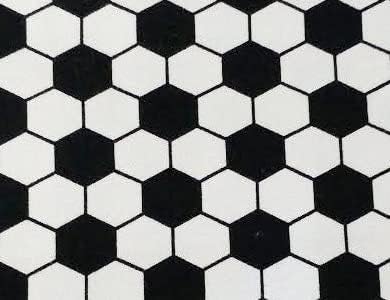 Jersey Fußball - 16,50 EUR/m - Fussball - Kinderstoff - Fussballmuster - schwarz, weiß