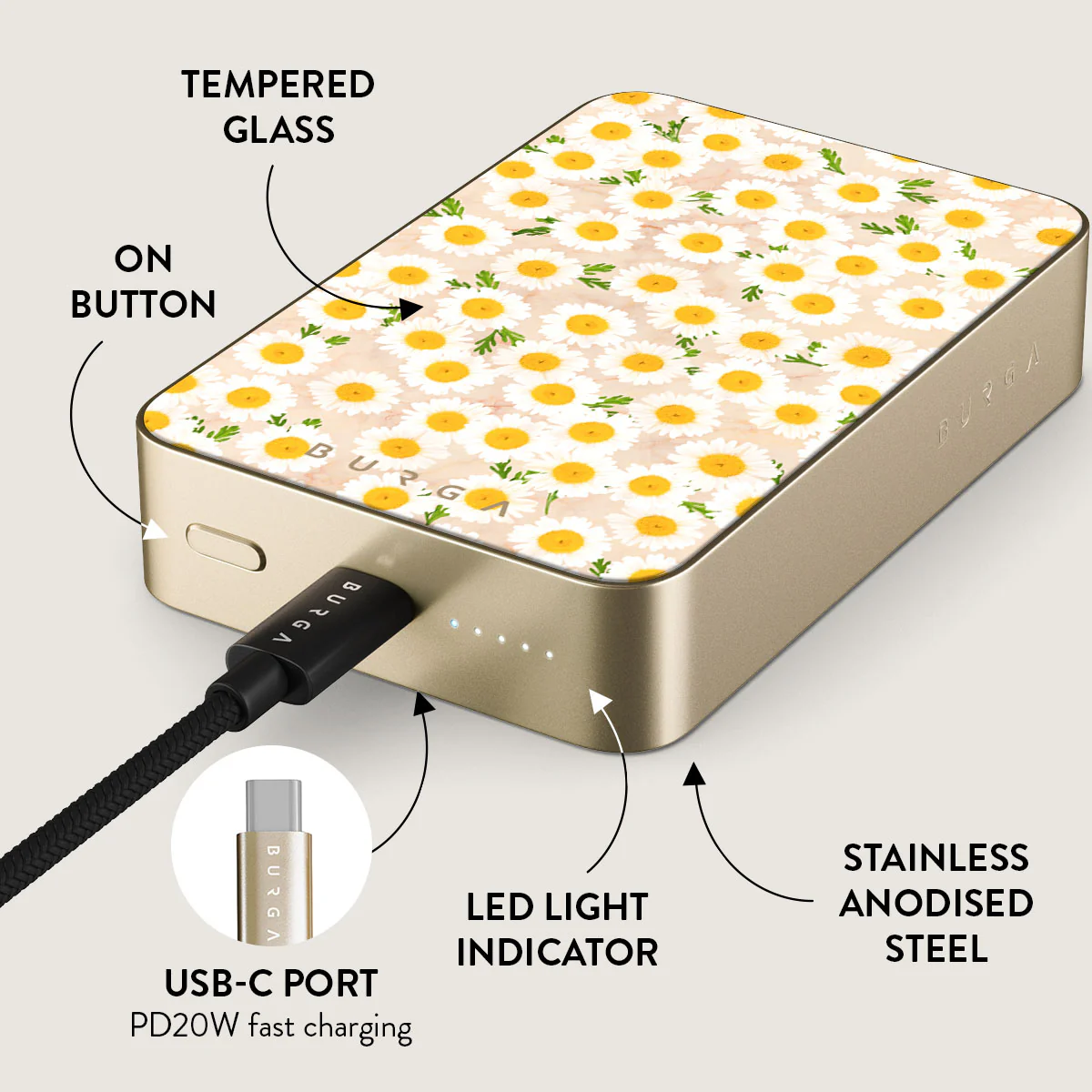 Pure Bliss - Daisy Magnetic Power Bank