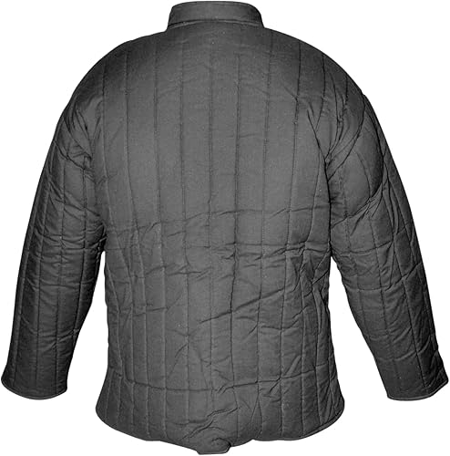 SAY Mittelalter Gambeson mit Lederschnallen – Schwarz