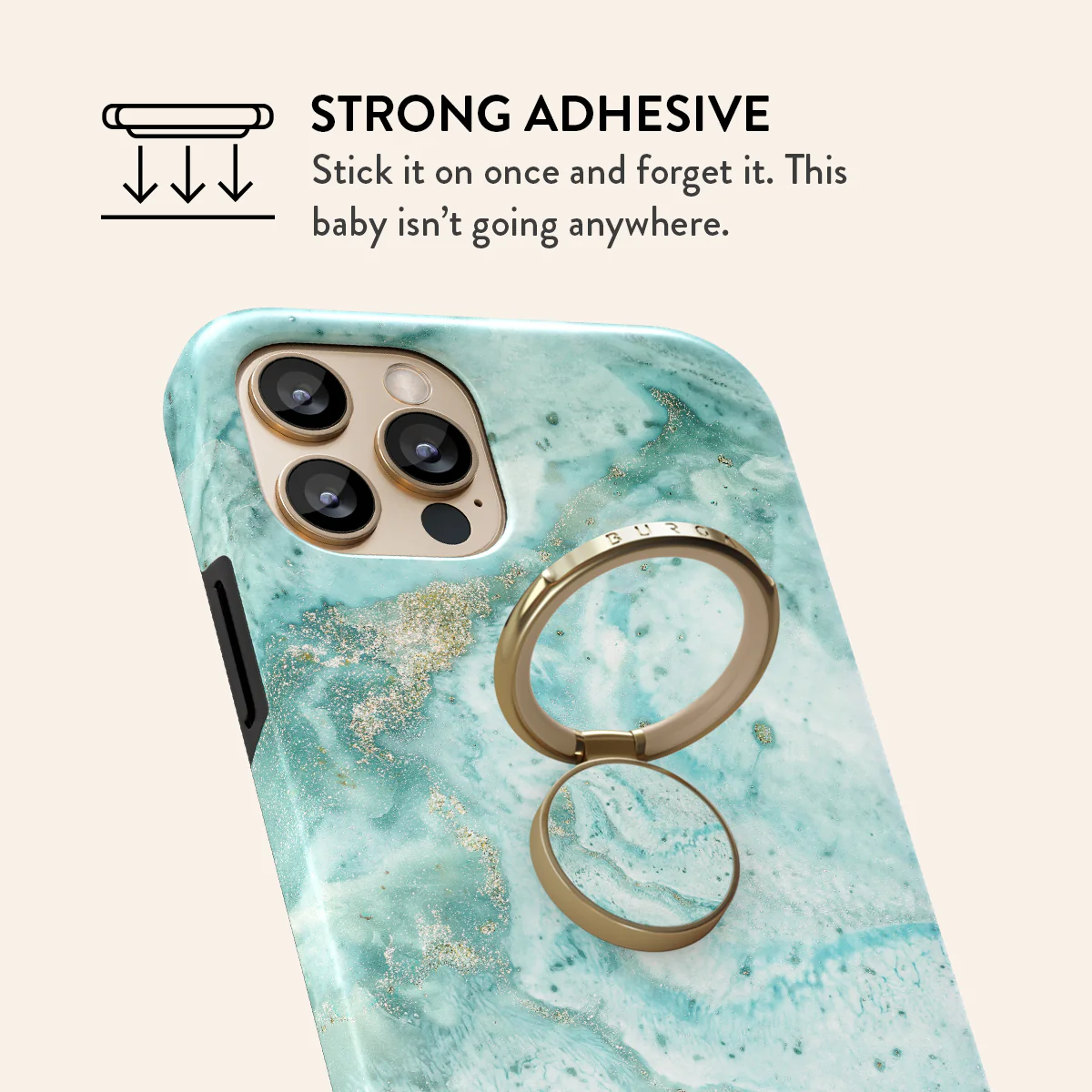 Uluwatu Waves - Teal Adhesive Ring Holder