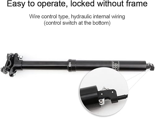 Fahrrad Dropper Sattelstütze, MTB Hydraulische Erwachsene Teleskopsattelstütze, 30,9/31,6mm Höhenverstellbare Aluminiumlegierung für Fahrrad MTB BMX, 395mm /345mm Länge