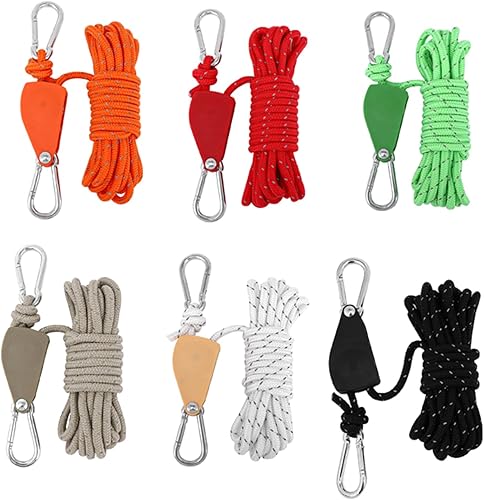 LUCKGONI Verstellbares Umhängeband zum Aufhängen von Zelten, Pflanzen, Seil-Clip, Ratschen-Aufhänger, Metall-Hebe-Riemenrolle, Haken, Camping-Stop-Schnalle
