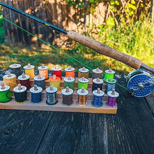 Raprance Fadenspulenständer aus Holz, handgefertigt, zum Fliegenfischen