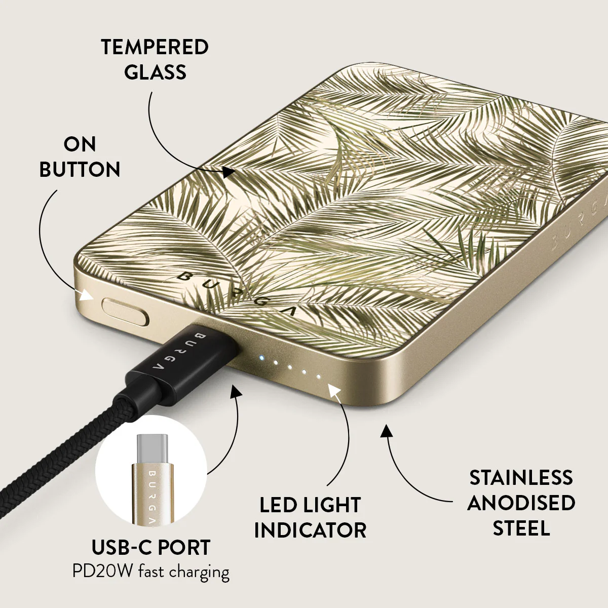 Happy Place - Palm Magnetic Power Bank