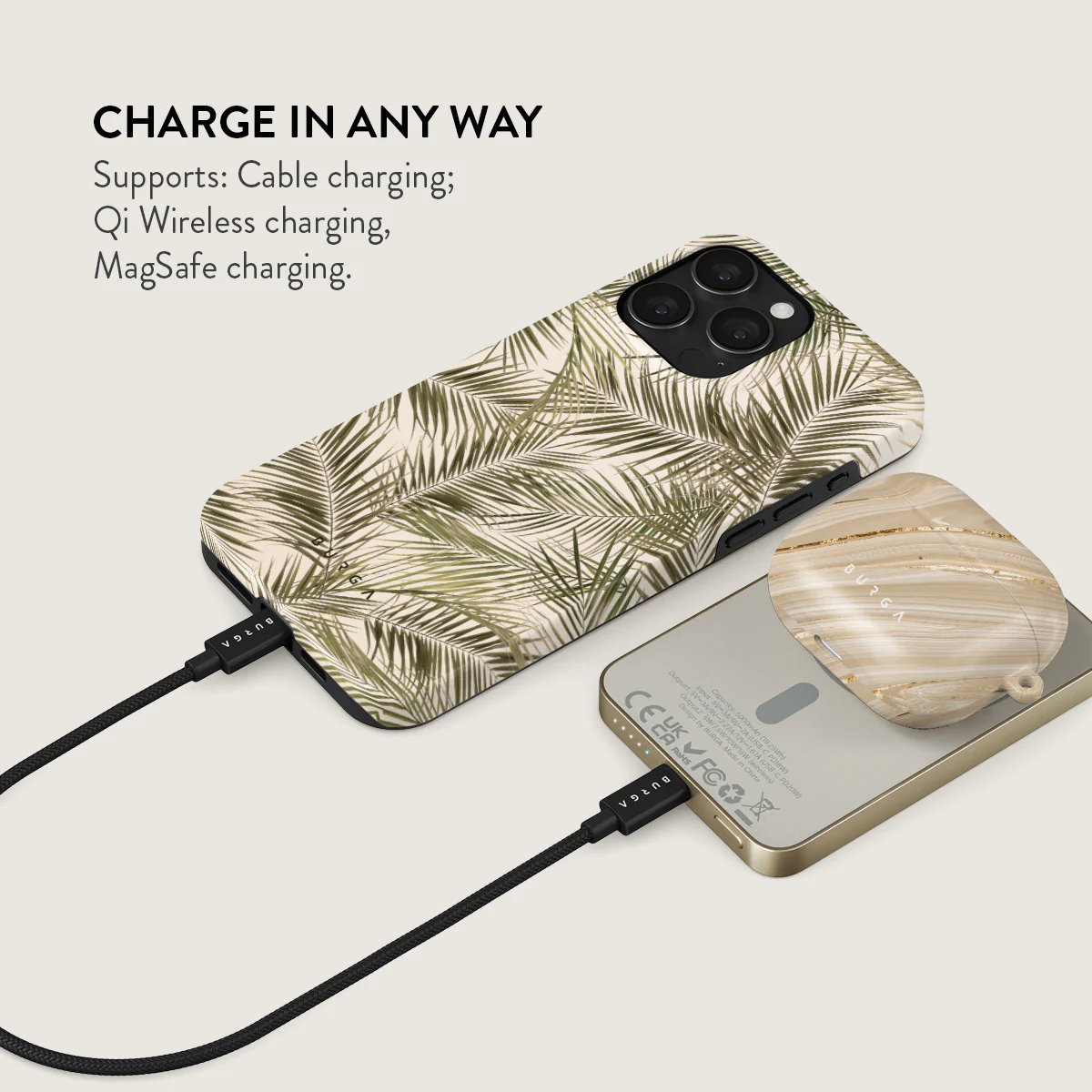 Happy Place - Palm Magnetic Power Bank