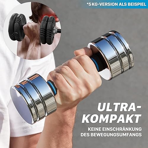 Northdeer STAHL Kurzhanteln - Ultrakompakte Einstellbare Hanteln 2,5kg 5kg 7,5kg 10kg 15kg 25kg mit Schaumstoff-Griff - Innovative Stahlhantel für Zuhause