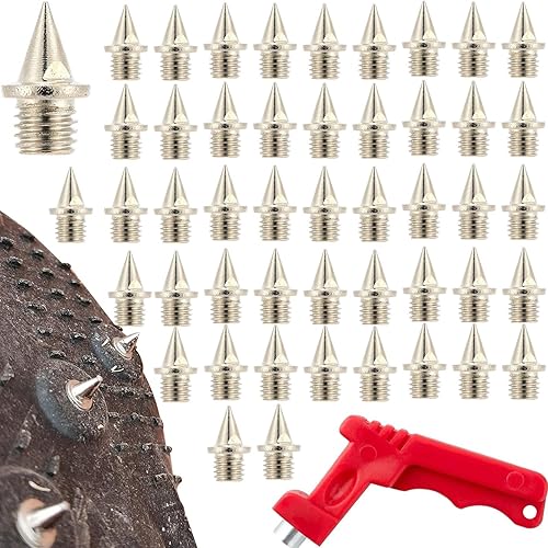 50 Stück Spike Nägel 5mm, Spikes, Ersatz Spike, Stahl Spike-Nägel Sportschuhe Spike, Leichtathletik Spikes Ersatz, mit Spike Schraubenschlüssel für Track Schuhe Weitspringen Laufen Wandern Springen