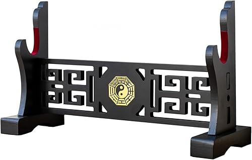 FOXSMZZ Bagua Schwerthalter, japanischer Samt, gepolstert, Katana-Ständer, Samurai-Präsentationsständer, unterstützt alle Tanto-Schwerter (Bagua-1)