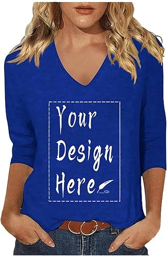 3/4 Arm Shirt Damen, Damen Tshirt Sommer Schwarz V Ausschnitt Dreiviertel Arm Shirt Grosse Grössen Einfarbig Women's T-Shirts Pullover Dreiviertelarm Tshirts T Shirts Sommershirt