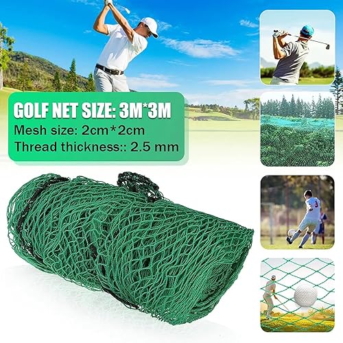 HXRZZG Golf-Übungsnetz, tragbares Golfnetz, strapazierfähiges Golfnetz, Sicherheitsnetz, grünes Nylon, für Golf-Übungen, 3 x 3 m
