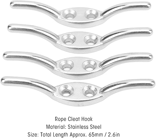 2 x Fahnenmast-Stollenhaken, Edelstahl-Seil-Befestigungshaken für Fahnenmast, kleine Boote