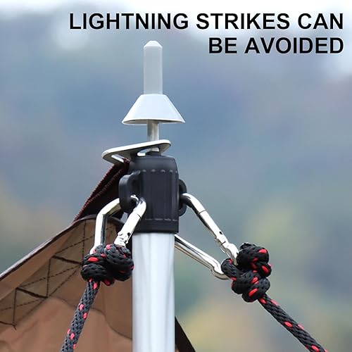 divuukyi 10 x Baldachin-Säulen, Anti-Thunder-Kappen, Campingzeltstangen, isolierende Kappen, Anti-Donner-Schutz, Zeltzubehör