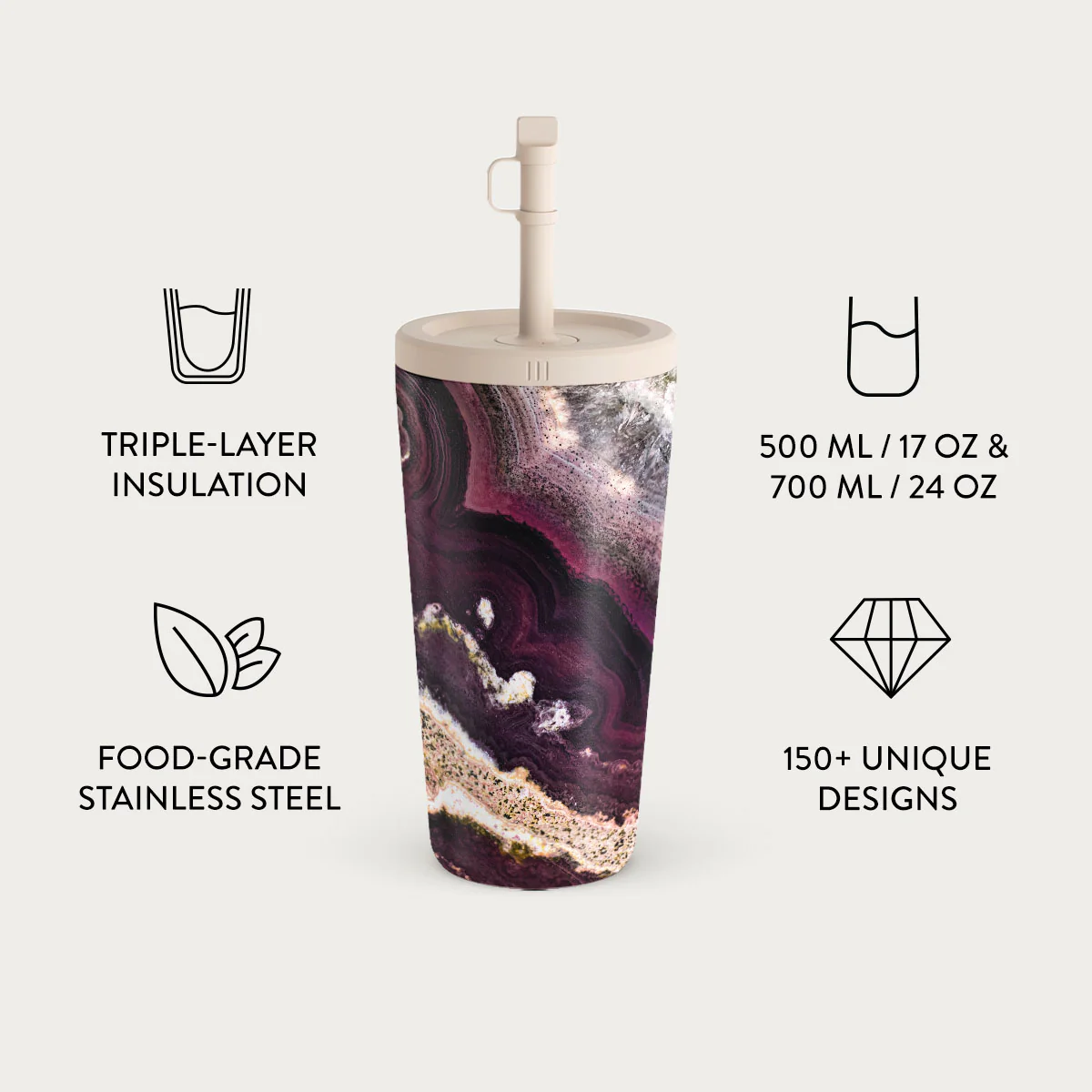 Purple Skies - Marble Travel Mug