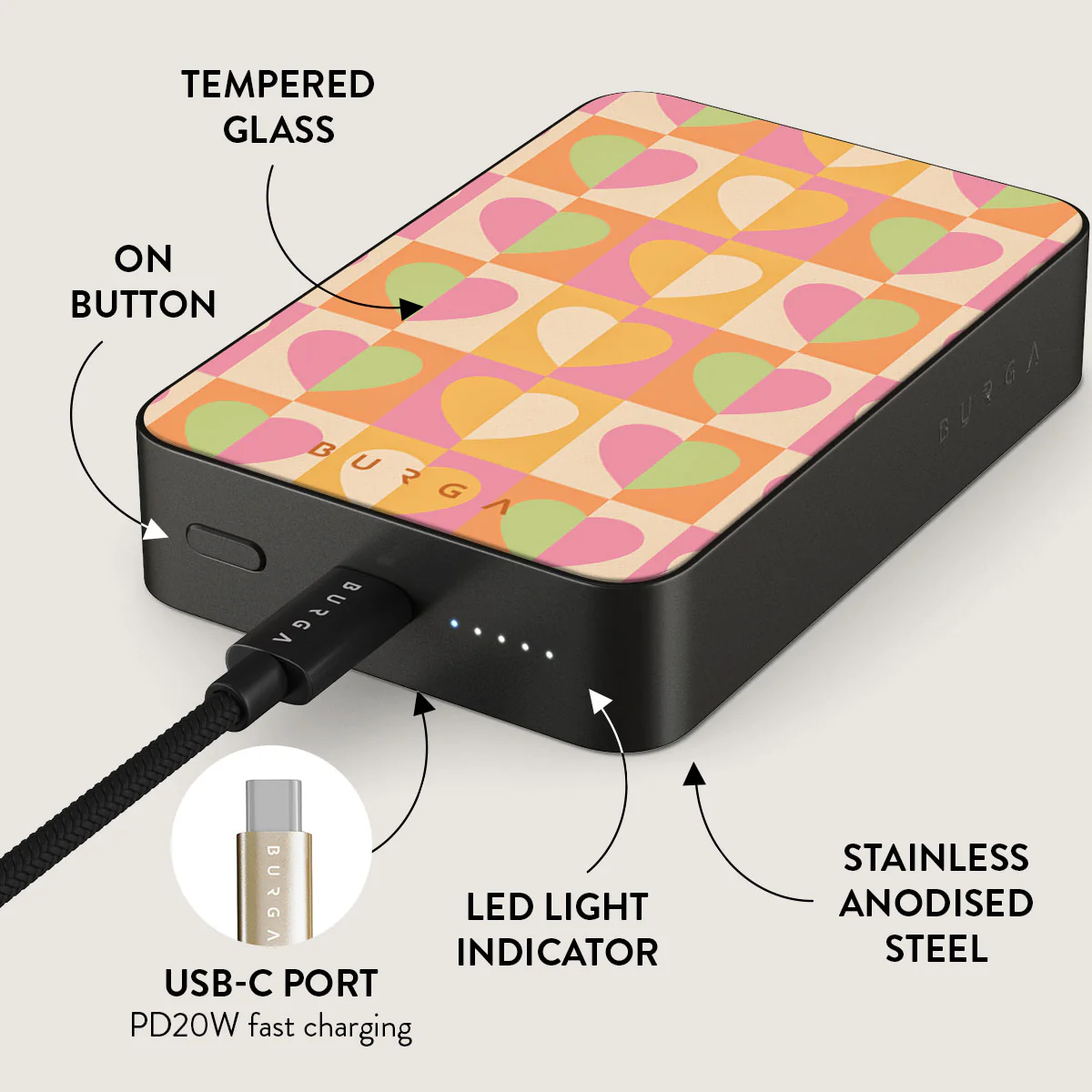 Summer Love - Heart Magnetic Power Bank