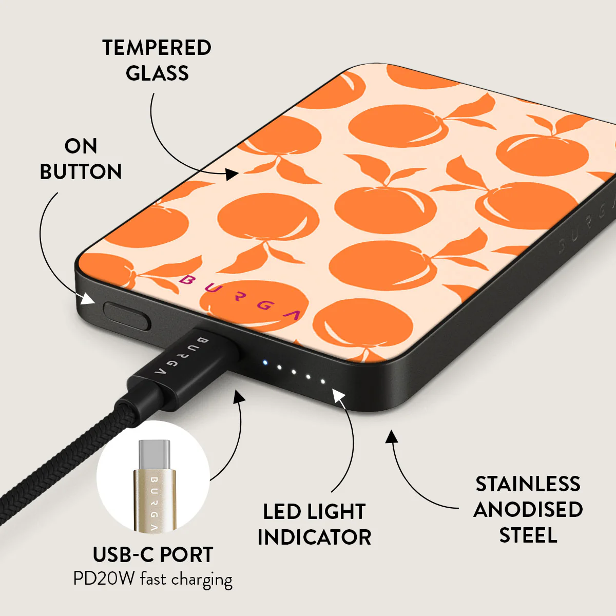 Peach Fuzz - Magnetic Power Bank