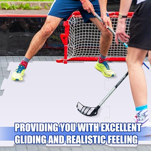 Maasechs Dryland Synthetische Eisfliesen für Hockey, 48,3 x 96,5 x 0,6 cm, 1,5 Quadratmeter, künstliche Eisfliesen, langlebig, doppelseitig, Hockey-Trainingsplattform für Schießen, Passübungen