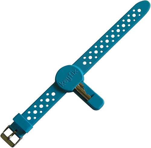 keyfix Schlüsselarmband XL, Fitness Armband für Schlüssel zum Joggen Schwimmen Laufen, Jogging Schlüsselband blau, KF04