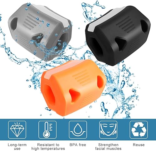 Flintronic Jawline Trainer, Silikon Kiefertrainer, Kiefermuskeltrainer, Kiefer Exerciser für Männer und Frauen, Jaw Exerciser mit 3 Wiederstandsstufen, Gesichtsmuskeltrainer für Toning Gesicht Formung