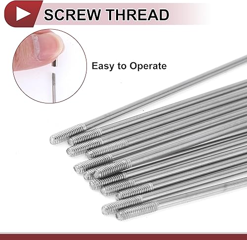 HEROFFIX 12 Set 14G Fahrradspeichen 289mm Fahrradrad Speichen 304 Edelstahl Silber Ton