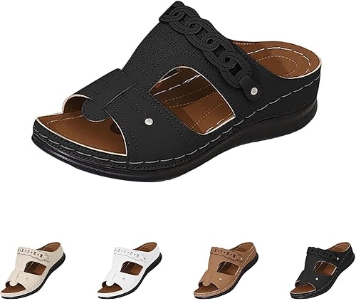 YIzdegg Damen Slides Sommer, Sandalen Keilabsatz, Absatzschuhe Rutschfest, Hausschuhe Leicht Bequeme, Pantoletten Atmungsaktive, Outdoorsandale Open Toe, Freizeitschuhe Für Strandurlaub