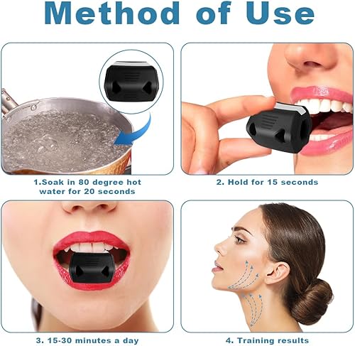 Flintronic Jawline Trainer, Silikon Kiefertrainer, Kiefermuskeltrainer, Kiefer Exerciser für Männer und Frauen, Jaw Exerciser mit 3 Wiederstandsstufen, Gesichtsmuskeltrainer für Toning Gesicht Formung