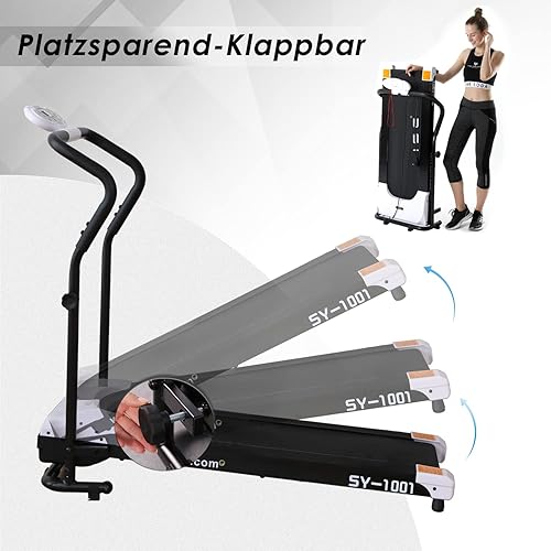ISE Klappbares Laufband für Zuhause, elektrisches Laufband mit LCD-Anzeige verstellbar Programmen, platzsparend, Mini Laufbänder