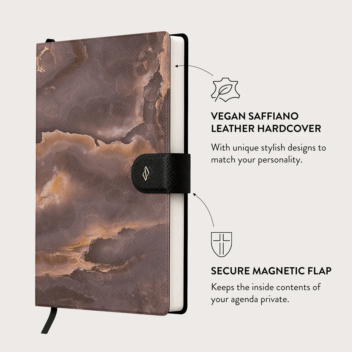 Fire Wood - Brown Marble Notebook