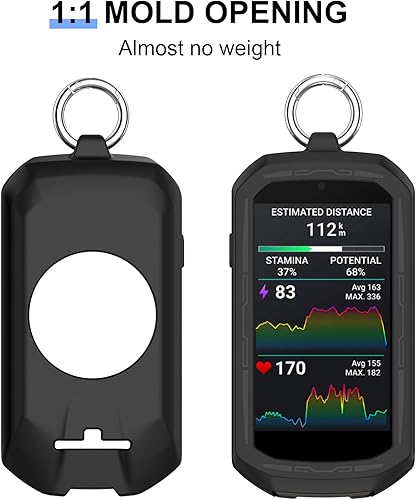 Haofun Hülle für Garmin Edge 1050 Silikonhülle, All-Inclusive Stoßfester Schutz mit Schlüsselring, Silikon Schutzhülle Skin - GPS Bike Zubehör für Garmin Edge 1050 Schutzhülle(Schwarz)