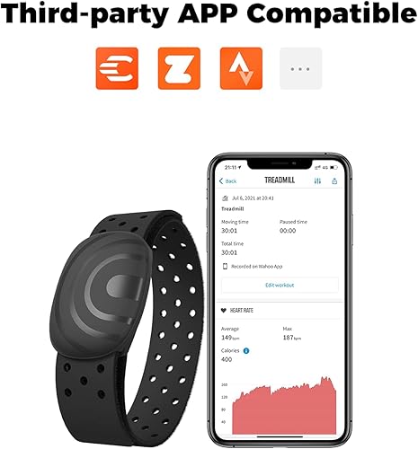 moofit HW401 Herzfrequenzmesser, Pulsmesser mit Armgurt IP67 wasserdichte,Unterstützung Bluetooth/ANT+, Wiederaufladbares Heart Rate Monitor Armband Funktioniert mit Wahoo, Strava, Elite HRV (Weiß)