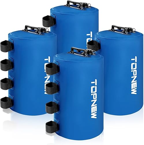 Topnew Baldachin Wassergewichtsbeutel, 79,4 kg Wasserzelt-Gewichte-Set mit 4 Beingewichten für Pop-Up-Baldachin, Vordächer, Zelt, Pavillon, Blau