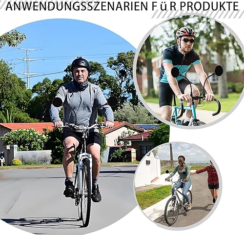 2 Stück Rückspiegel Fahrrad Rückspiegel, Fahrradspiegel 360°Einstellbar und Drehbar, Fahrrad Spiegel Fahrradrückspiegel Mirror für 22-32mm Lenker für FahrradMountainbike Rennräder